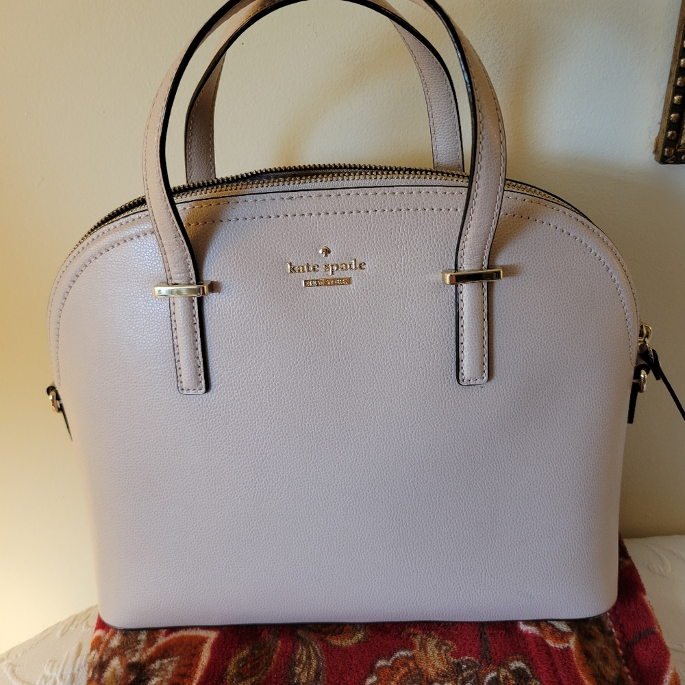 Kate Spade Rose Cloud Nude Pink Beige Dome Satchel. With crossbody strap. NWOT.